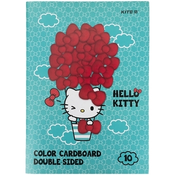Картон кольоровий двосторонній Kite Hello Kitty А4, 10 аркушів (HK21-255) - Pampik