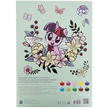 Картон кольоровий двосторонній Kite My Little Pony А4, 10 аркушів (LP21-255) - Pampik - 2