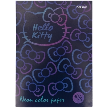 Бумага цветная неоновая Kite Hello Kitty, 10 листов (HK21-252) - Pampik
