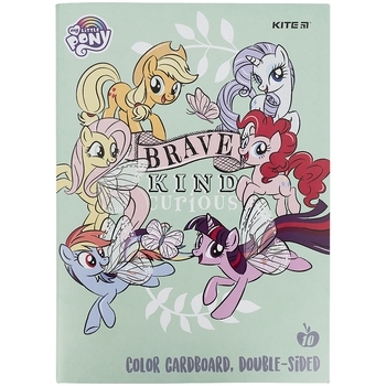 Картон кольоровий двосторонній Kite My Little Pony А4, 10 аркушів (LP21-255) - Pampik