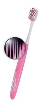 Зубная щетка Biomed Silver, с ионами серебра, средней жесткости, розовый - Pampik - 2