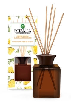 Ароматичний диффузор Air Wick Botanica Свіжий ананас та туніський розмарин, с деревянними палочками, 80 мл - Pampik