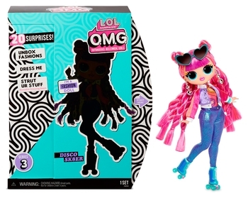 Игровой набор с куклой L.O.L. Surprise O.M.G S3 Диско-Скейтер с аксессуарами (567196) - Pampik