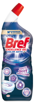 Очищувальний гель для унітаза Bref Колор Актив+ Захист від бруду Лаванда, 700 мл - Pampik
