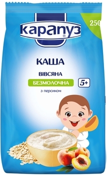 Безмолочна каша Карапуз Вівсяна з персиком, 250 г - Pampik