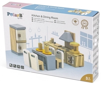 Деревянная мебель для кукол Viga Toys PolarB Кухня и столовая (44038) - Pampik - 3