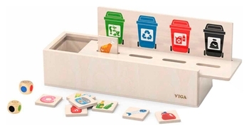 Дерев'яний ігровий набір Viga Toys Сортування сміття (44504) - Pampik