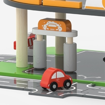 Дерев'яний паркінг з АЗС Viga Toys (44509) - Pampik - 5
