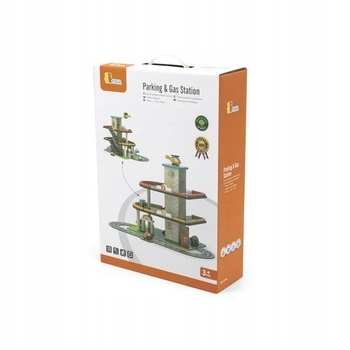 Дерев'яний паркінг з АЗС Viga Toys (44509) - Pampik - 6