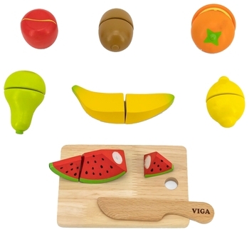 Іграшкові продукти Viga Toys Нарізані фрукти з дерева (44539) - Pampik