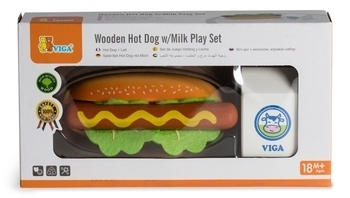 Іграшкові продукти Viga Toys Дерев'яні хот-дог і молоко (51601) - Pampik - 2