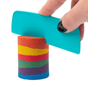 Набір піску для дитячої творчості Kinetic Sand Райдужний мікс, червоний, жовтий, синій, 383 г (71402B) - Pampik - 7