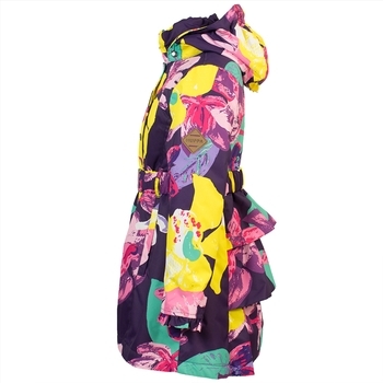 Пальто для дівчаток HUPPA LEANDRA, темно-лілoвий з принтом, розмір 110 (81373) - Pampik - 2