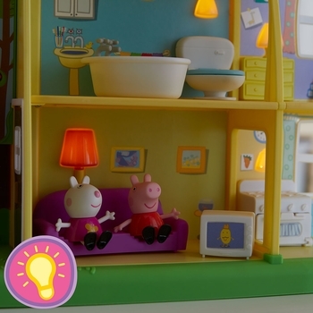 Ігровий набір Peppa Pig Котедж Пеппі День-Ніч, зі звуком, 3 фігурки (F2188) - Pampik - 3