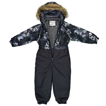 Дитячий комбінезон Huppa WILLY, темно-сірий з принтом / темно-сірий, розмір 110 (82818) - Pampik - 3