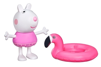Фігурка Peppa Pig Веселі друзі - Сюзі з кругом фламінго (F2206) - Pampik