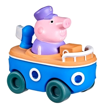 Міні-машинка Peppa Pig Дідусь Пеппі на кораблику, синій (F2523) - Pampik