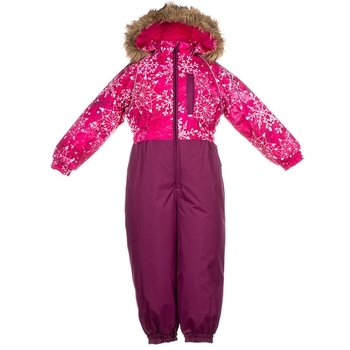 Дитячий комбінезон Huppa WILLY, фуксія з принтом / бордовий, розмір 92 (82063) - Pampik