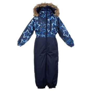 Детский комбинезон Huppa WILLY, тёмно-синий с принтом/тёмно-синий , размер 92 (83486) - Pampik