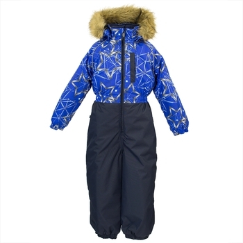 Дитячий комбінезон Huppa WILLY, синій з принтом / темно-синій, розмір 104 (83435) - Pampik