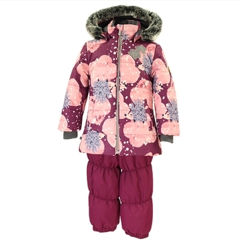 Комплект для девочек Huppa NOVALLA, бордовый с принтом/бордовый , размер 98 (83234) - Pampik