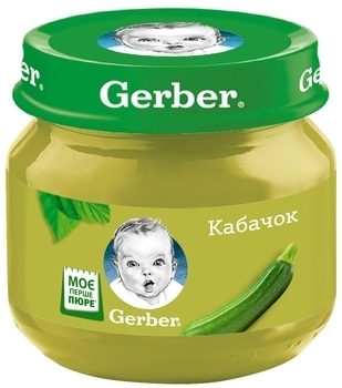 Подарунок. Овочеве пюре Gerber Кабачок, 6+ міс., 80 г - Pampik