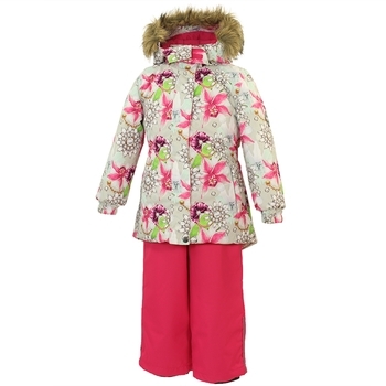 Комплект для девочек Huppa RENELY, белый с принтом/фуксия, размер 116 (81520) - Pampik