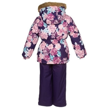 Комплект для девочек Huppa WONDER, тёмно-лилoвый с принтом/тёмно-лилoвый, размер 98 (71573) - Pampik - 2