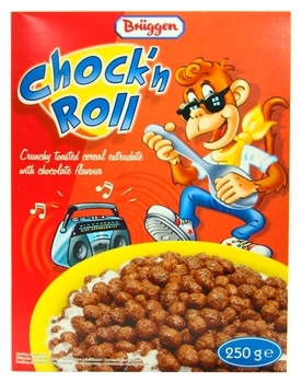 Сухий сніданок Bruggen Chock'n Roll підсмажена кукурудза з шоколадом, 250 г - Pampik
