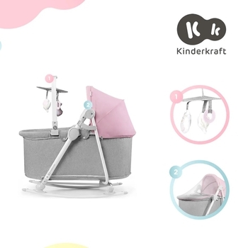 Шезлонг-гойдалка 5 в 1 Kinderkraft Nola Peony Rose, рожевий (KBNOLA00PNK0000) - Pampik - 4