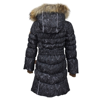 Пальто для девочек Huppa YASMINE, чёрный с принтом , размер 116 (73209) - Pampik - 2