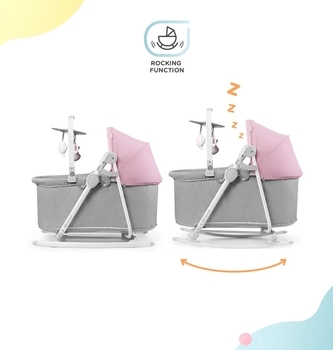 Шезлонг-гойдалка 5 в 1 Kinderkraft Nola Peony Rose, рожевий (KBNOLA00PNK0000) - Pampik - 5