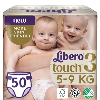 Подгузники на липучках Libero Touch 3 (5-9 кг), 50 шт. - Pampik