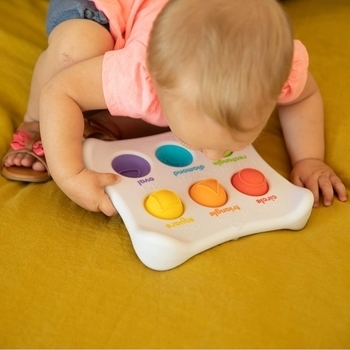 Іграшка сенсорна Fat Brain Toys Dimpl Duo Брайль Колір Форма Назва (F208EN) - Pampik - 16