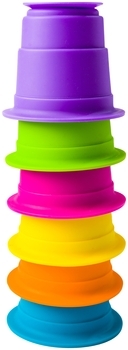 Іграшка тактильна Fat Brain Toys Suction Kupz М'які чашки, 6 шт. (F183ML) - Pampik - 3