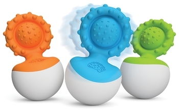 Прорізувач-неваляшка Fat Brain Toys Dimpl Wobbl, помаранчевий (F2172ML) - Pampik - 3