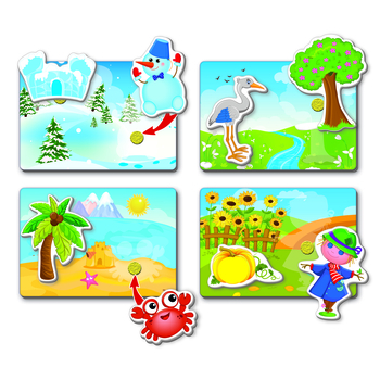 Розвиваюча гра Vladi Toys Вжик-вжик. Липучки. Пори року (VT1302-23) - Pampik - 2