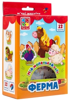 М'які магніти Vladi Toys Мій маленький світ Ферма, укр. мова (VT3106-09) - Pampik