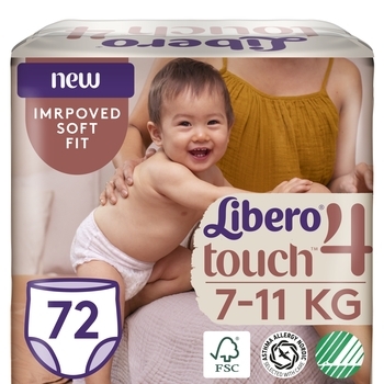 Набір підгузків-трусиків Libero Touch Pants 4 (7-11 кг), 72 шт. (2 уп. по 36 шт.) - Pampik