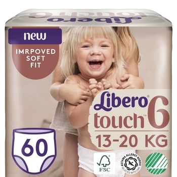 Набір підгузків-трусиків Libero Touch Pants 6 (13-20 кг), 60 шт. (2 уп. По 30 шт.) - Pampik