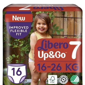 Підгузки-трусики Libero Up & Go 7 (16-26 кг), 16 шт. - Pampik