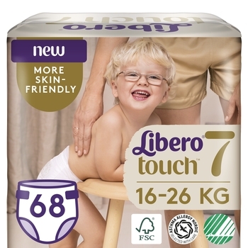 Набір підгузків на липучках Libero Touch 7 (16-26 кг), 68 шт. (2 уп. по 34 шт.) - Pampik