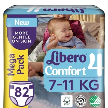 Підгузки на липучках Libero Comfort 4 (7-11 кг), 82 шт. - Pampik