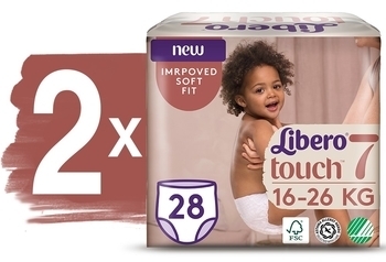 Набір підгузків-трусиків Libero Touch Pants 7 (16-26 кг), 56 шт. (2 уп. По 28 шт.) - Pampik - 2