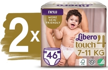Набір підгузків на липучках Libero Touch 4 (7-11 кг), 92 шт. (2 уп. по 46 шт.) - Pampik - 2