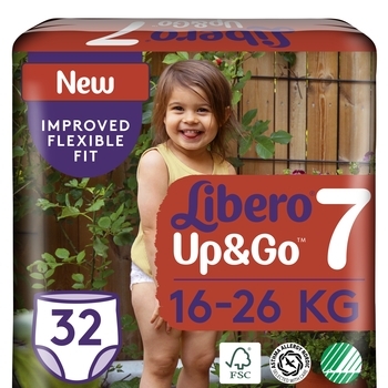 Підгузки-трусики Libero Up & Go 7 (16-26 кг), 32 шт. - Pampik