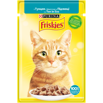 Консервований корм для дорослих котів Friskies з тунцем в підливі, 85 г - Pampik