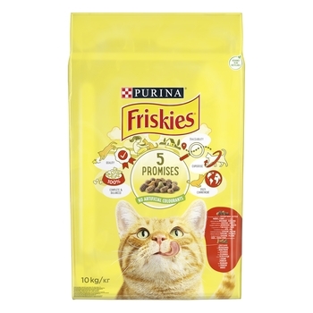 Сухий корм для дорослих кішок Friskies c яловичиною, куркою і овочами, 10 кг - Pampik - 2