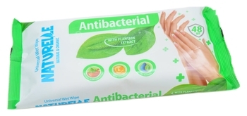 Вологі серветки Naturelle, антибактеріальні, з екстрактом подорожника, 48 шт. - Pampik - 3