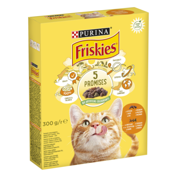 Сухий корм для дорослих кішок Friskies c куркою і овочами, 300 г - Pampik